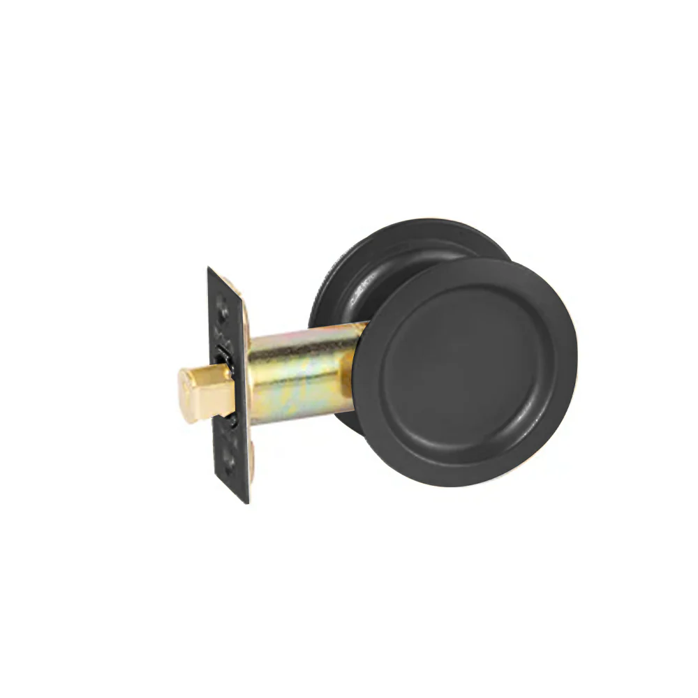 N2lok Sliding Door Cavity Lock Round Passage Set - Available in Matt Black and Satin Chrome - Image 2