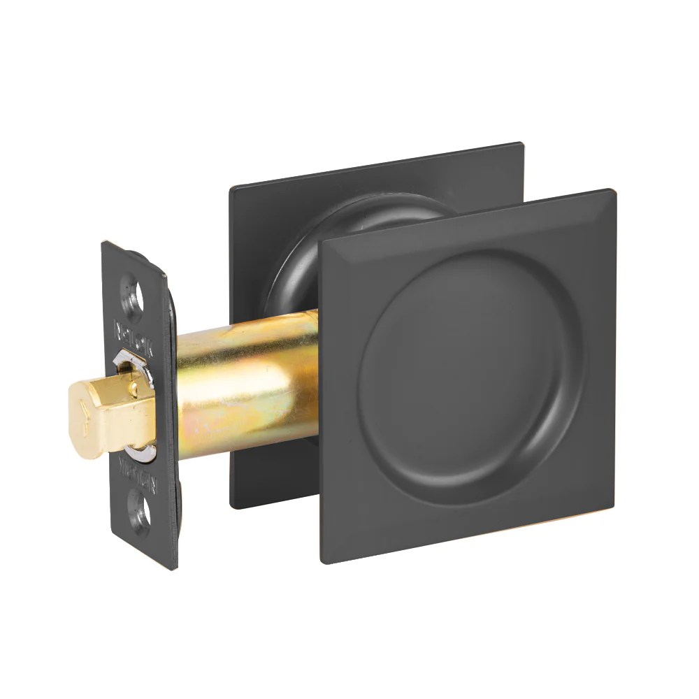 N2lok Sliding Door Cavity Lock Square Passage Set - Available in Satin Chrome and Matt Black - Image 2