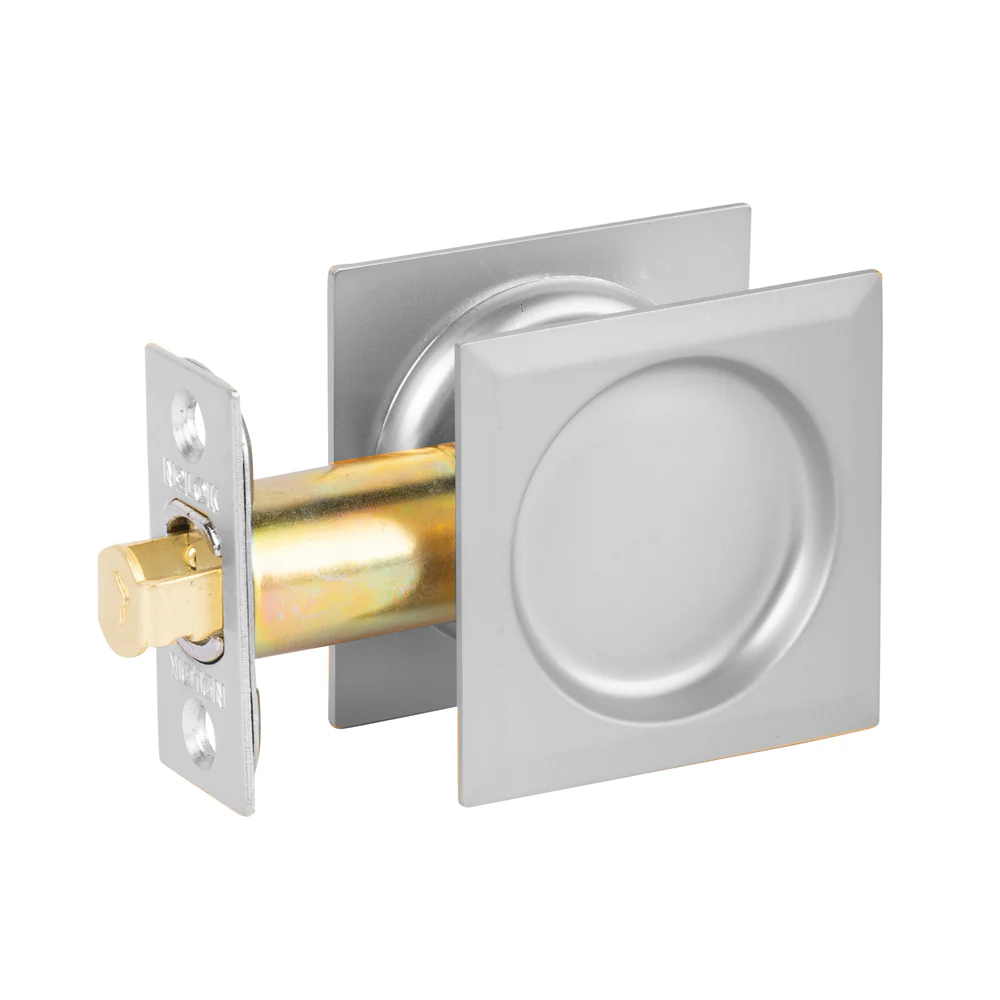 N2lok Sliding Door Cavity Lock Square Passage Set - Available in Satin Chrome and Matt Black - Image 3