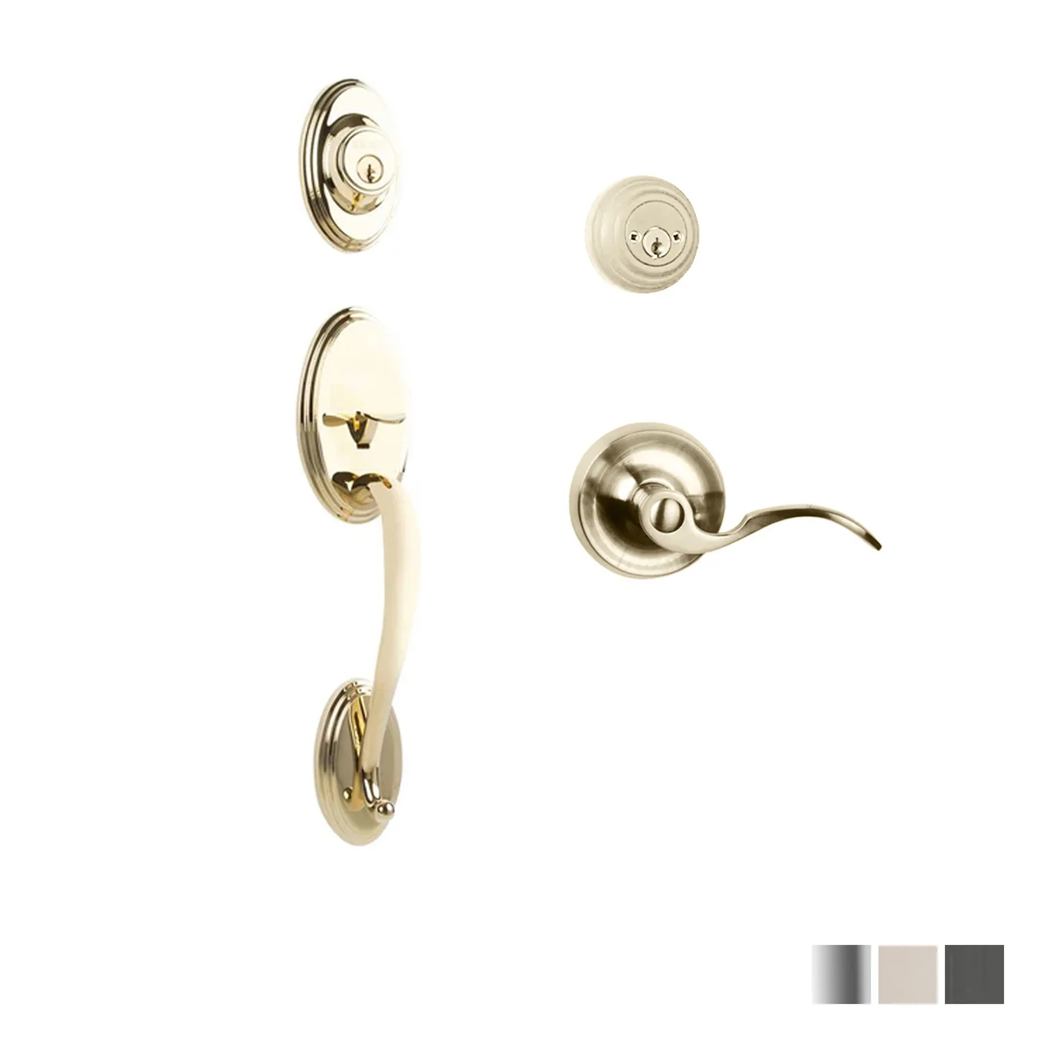 N2lok Somme Door Handle Double Cylinder with Flutto Lever Entrance Set Box Pack