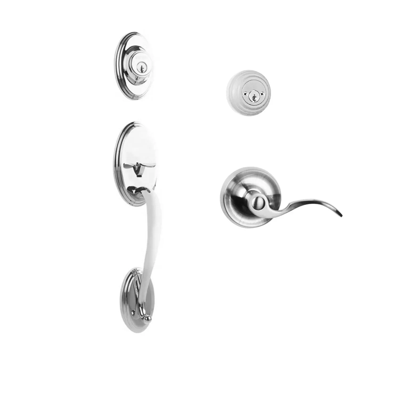 N2lok Somme Door Handle Double Cylinder with Flutto Lever Entrance Set Box Pack - Image 6