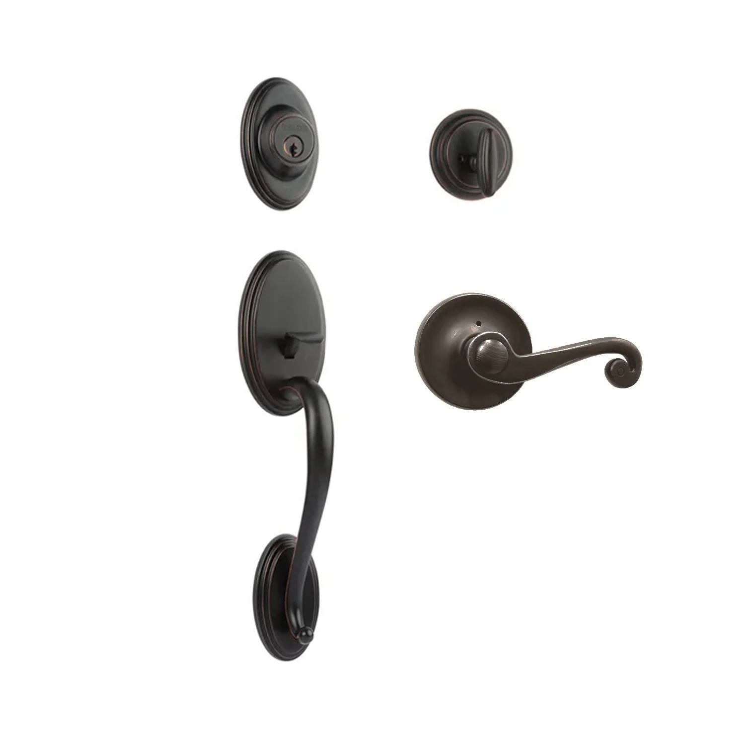 N2lok Somme Door Handle Single Cylinder with Spiral Lever Entrance Set Box - Image 3
