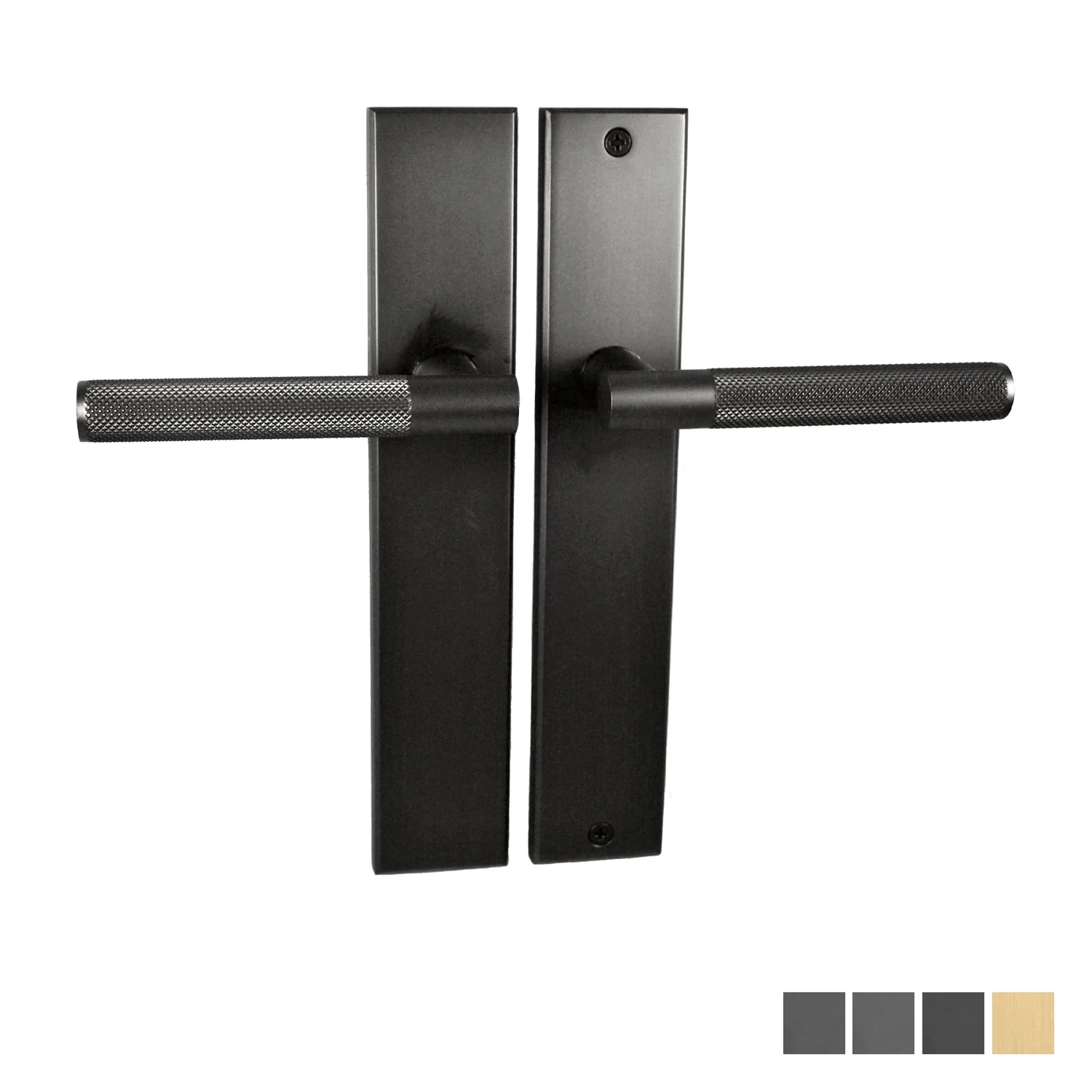 Nidus Domici Knurled Door Lever on Longplate Passage Set - Available in Various Finishes