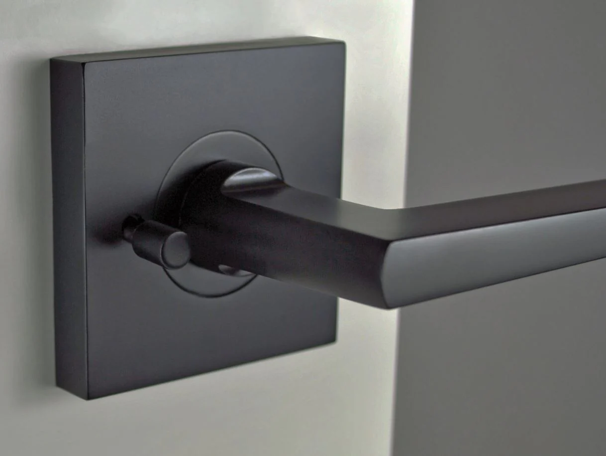Nidus Door Handle Mediterranean Marino Square Privacy Lever Set Black
