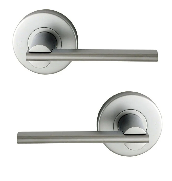 Nidus Door Handle Mediterranean Metro Passage Lever Set Satin Chrome