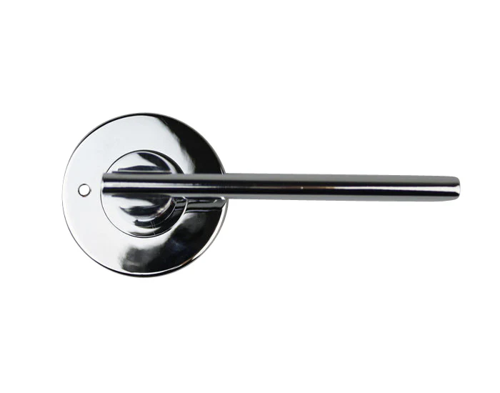 Nidus Door Handle Mediterranean Metro Privacy Lever Set Polished Chrome - Image 2