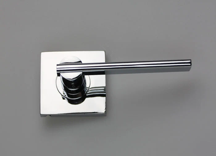 Nidus Door Handle Mediterranean Metro Square Passage Lever Set Polished Chrome - Image 3