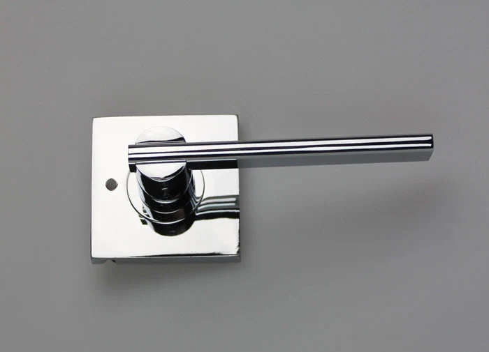 Nidus Door Handle Mediterranean Metro Square Privacy Lever Set Polished Chrome - Image 3