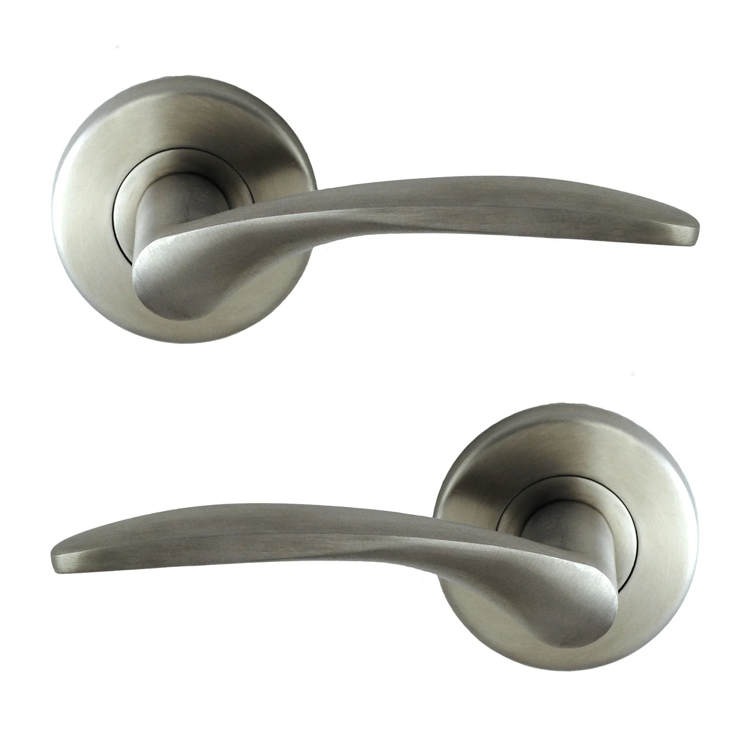 Nidus Door Handle Venetian Tenor Lever Set Brushed Stainless Steel VTENPAS-SS