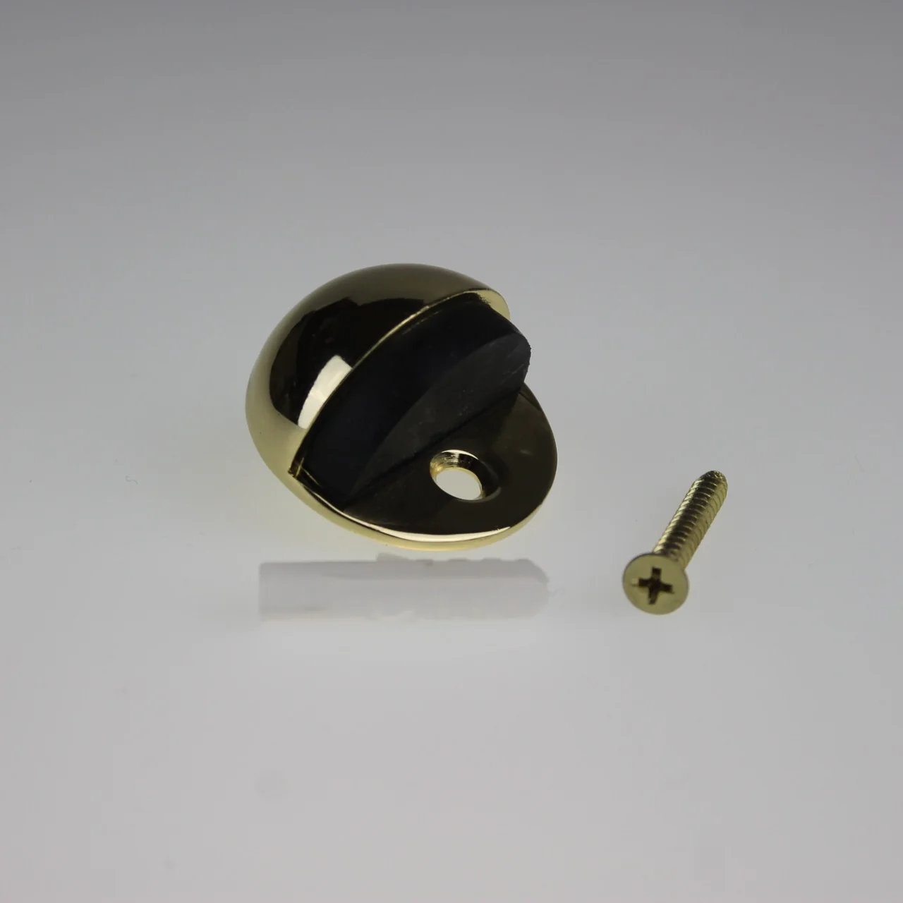 Nidus Door Stop Type#1 Half Moon Floor Mounted Polished Brass DSFM1PB - Image 3