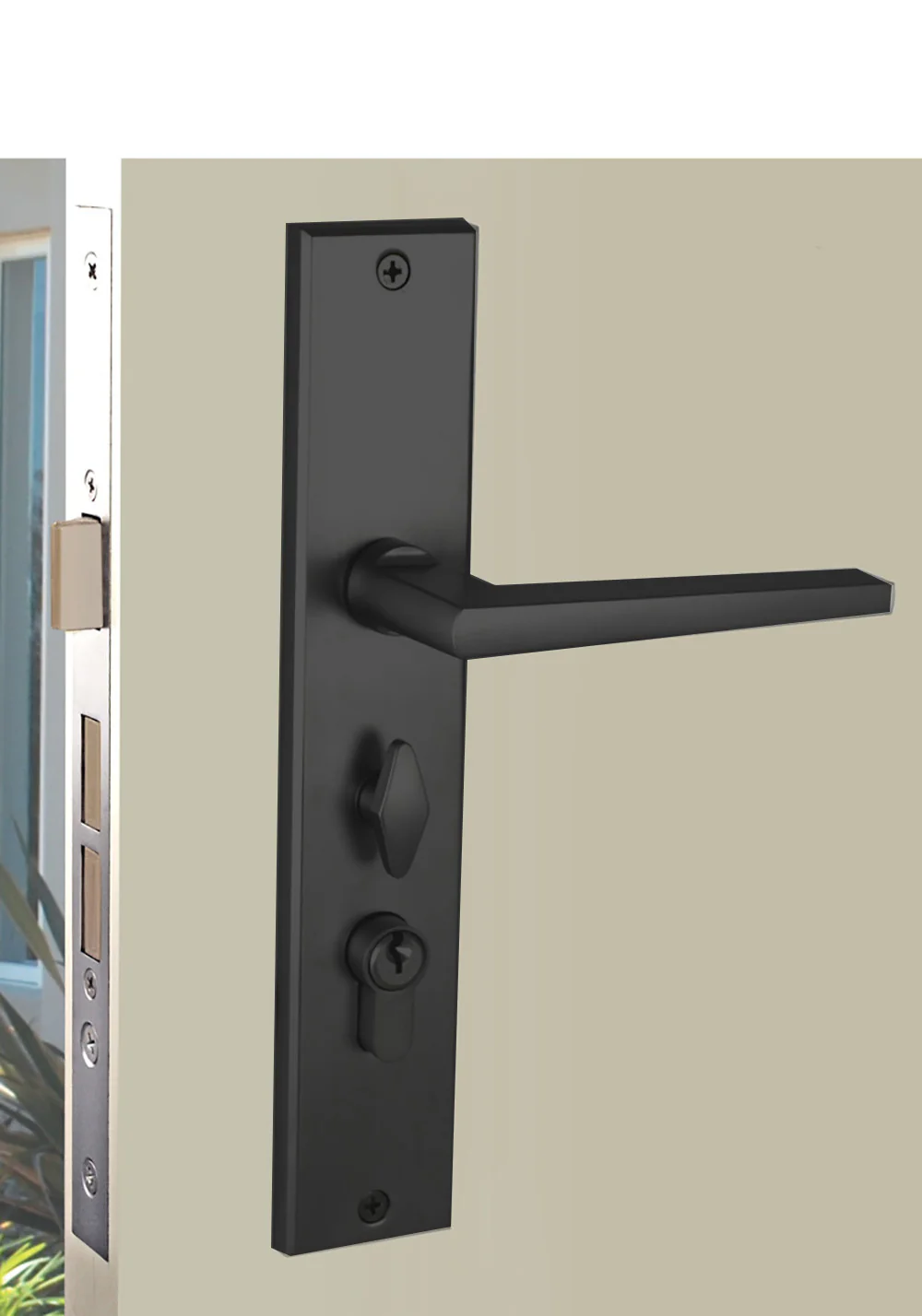 Nidus Marino Ozi-1 Lock Combo Door Lever on Longplate Entrance Set - Image 4