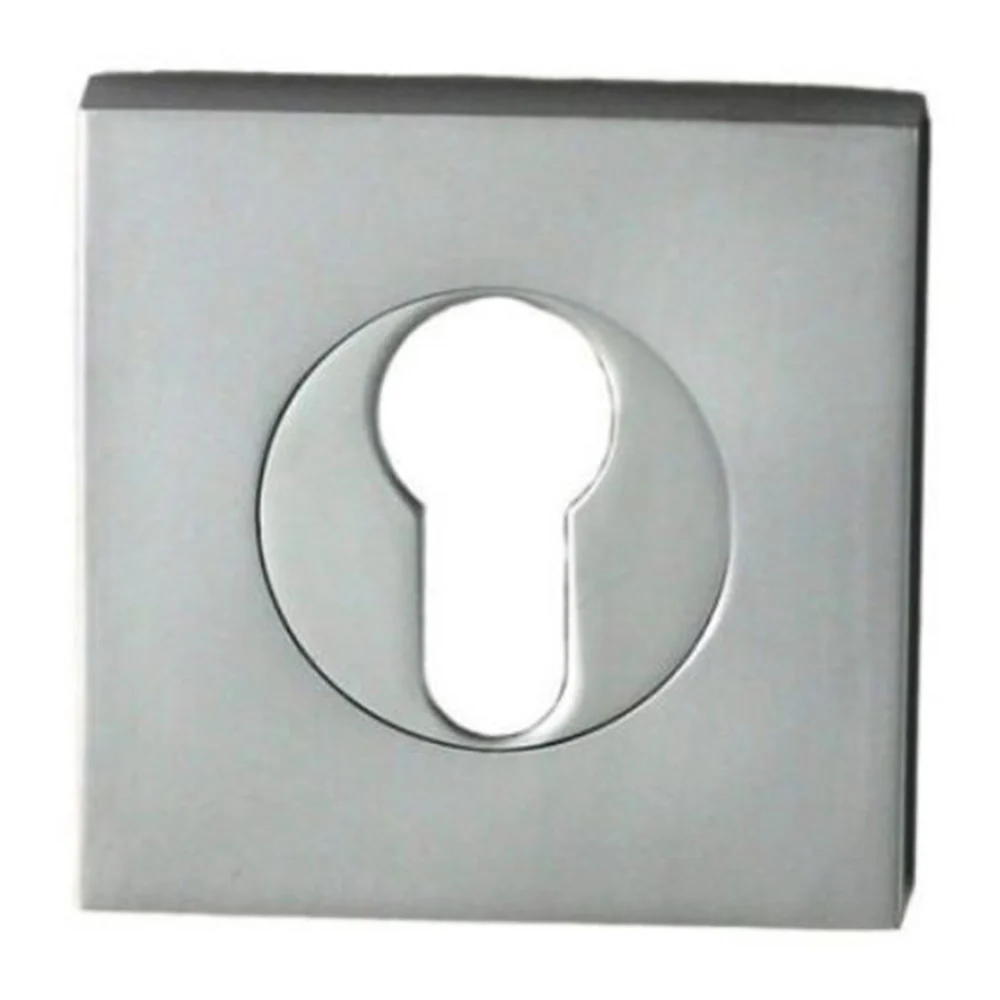 Nidus Mediterranean Square Rose Door Euro Escutcheon - Available in Polished and Satin Chrome - Image 2
