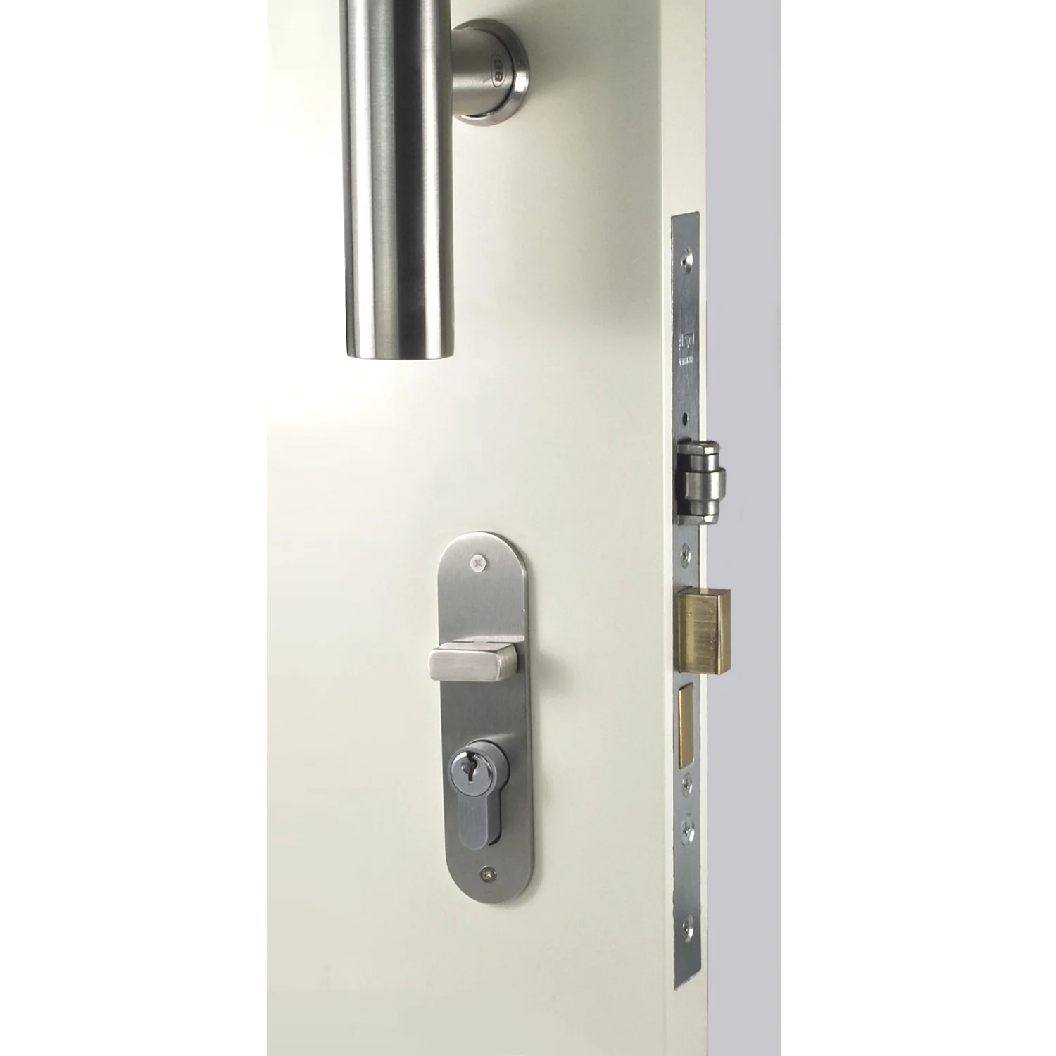 Nidus OZI 3 Roller Mortice Door Lock Combo Radius CRL-804-OL-RAD-SS Left Hand