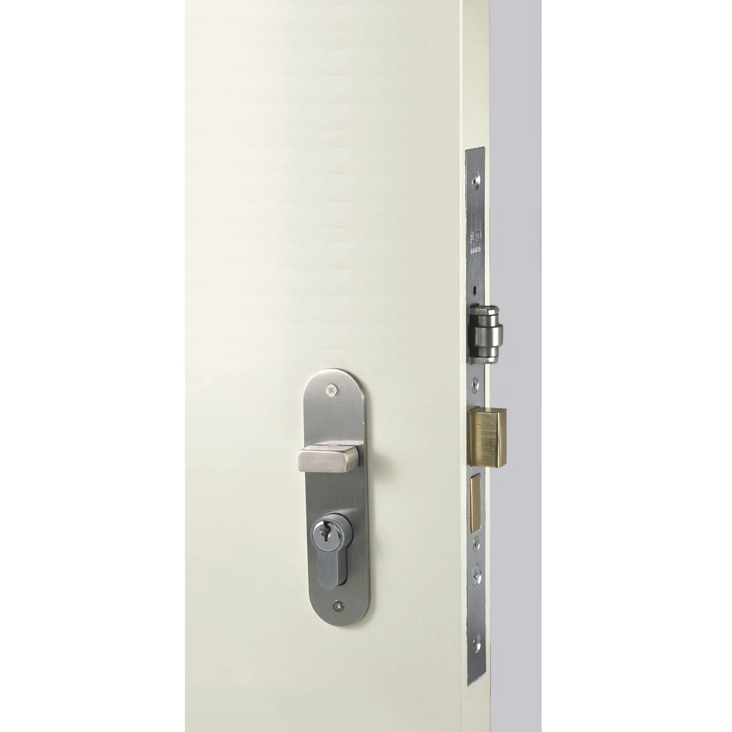Nidus OZI 3 Roller Mortice Door Lock Combo Radius CRL-OL-RAD-SS Left Hand