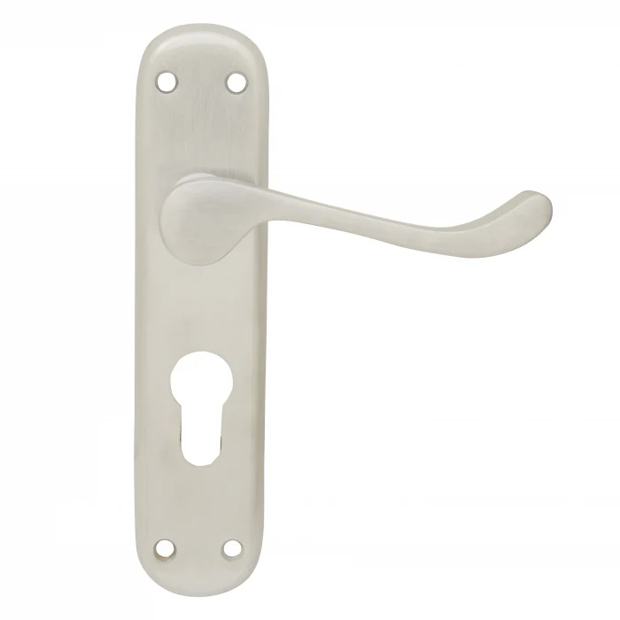 Pavtom Scroll Lever Milena Short Plate Euro 48mm - 167x38mm Satin Chrome 738204SC