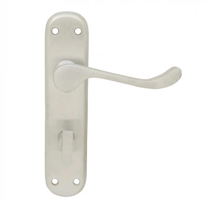 Pavtom Door Handle Scroll Milena Lever Privacy 170x40mm Satin Chrome 738202SC