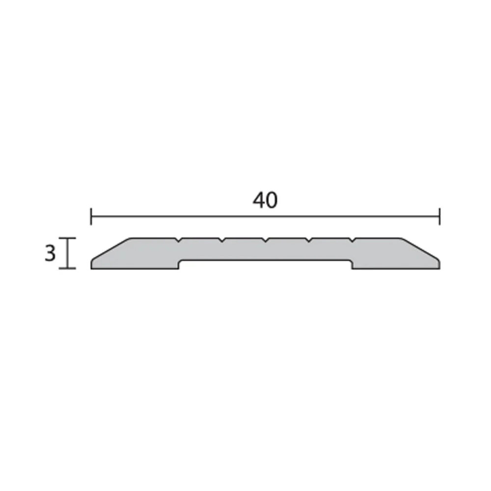Raven H238 Flat Trim Floor Edging & Stair Tread 1800mm Silver Anodised H238AC