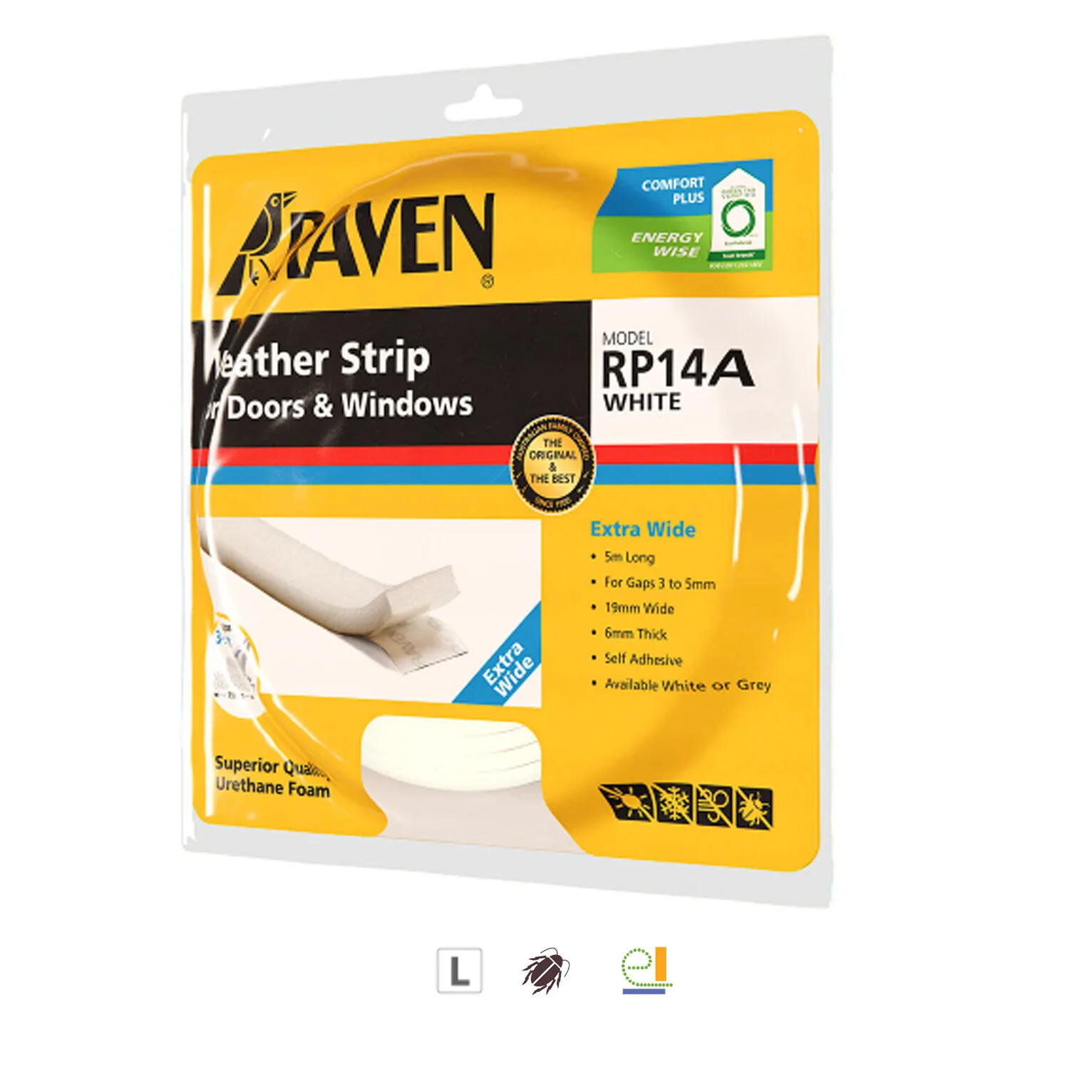 Raven RP14A Weather Strip for Doors and Windows 5000mm - Available in Grey and White Finish - Image 4