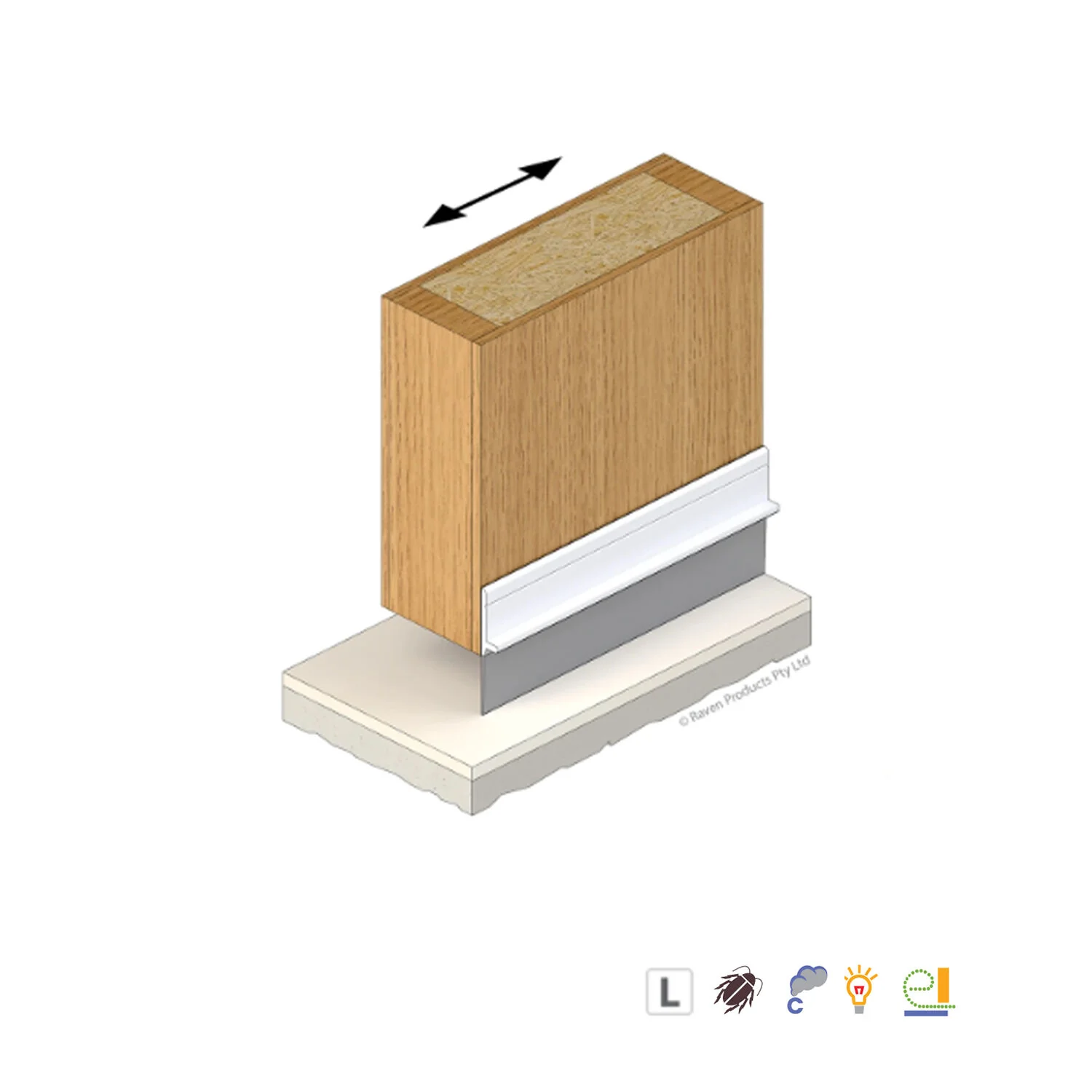 Raven RP17B Door Bottom Sweep Seal White 3000mm A17BW3000 - Image 2