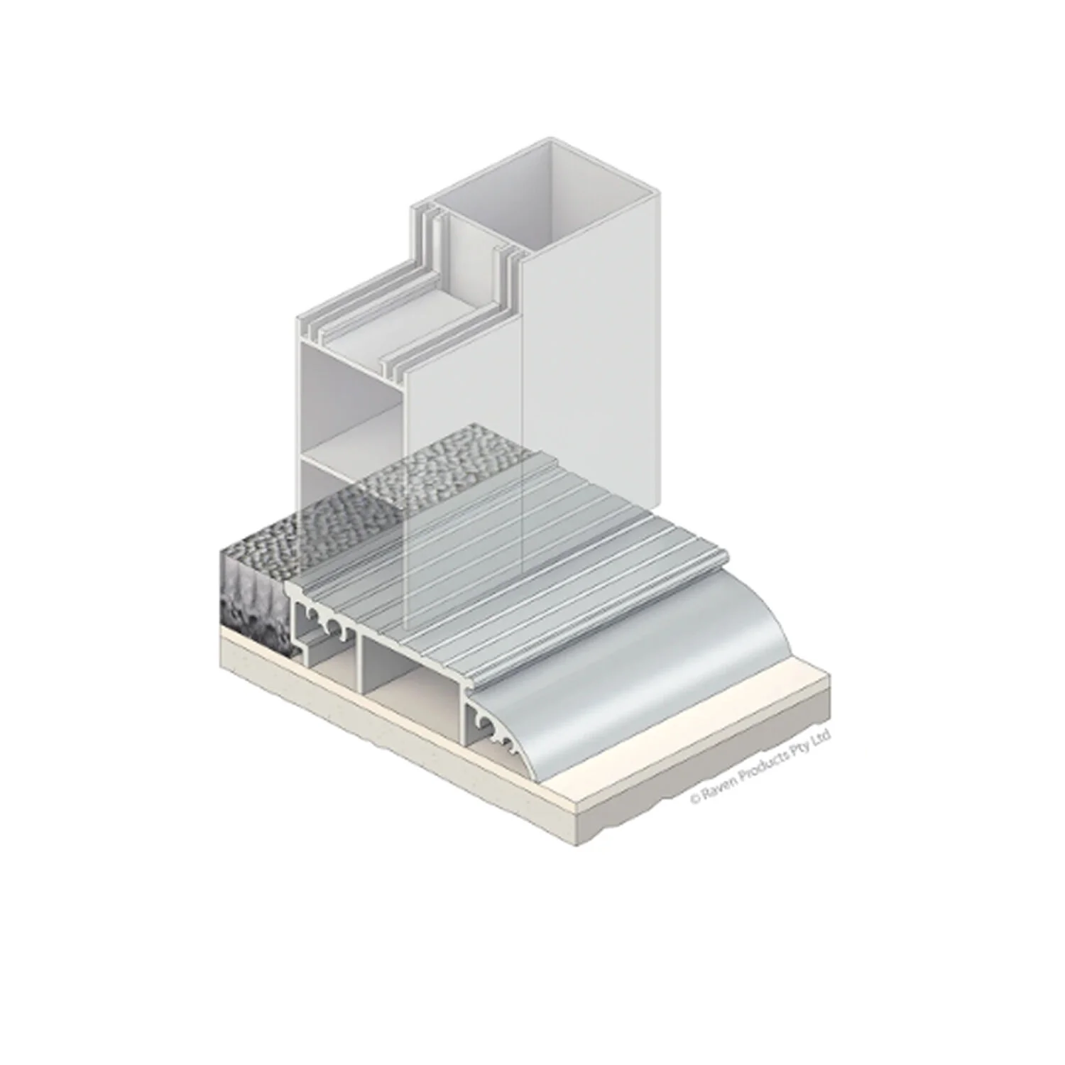 Raven RP18 Threshold Plate Ramp 1000mm Silver Anodised A18C1000