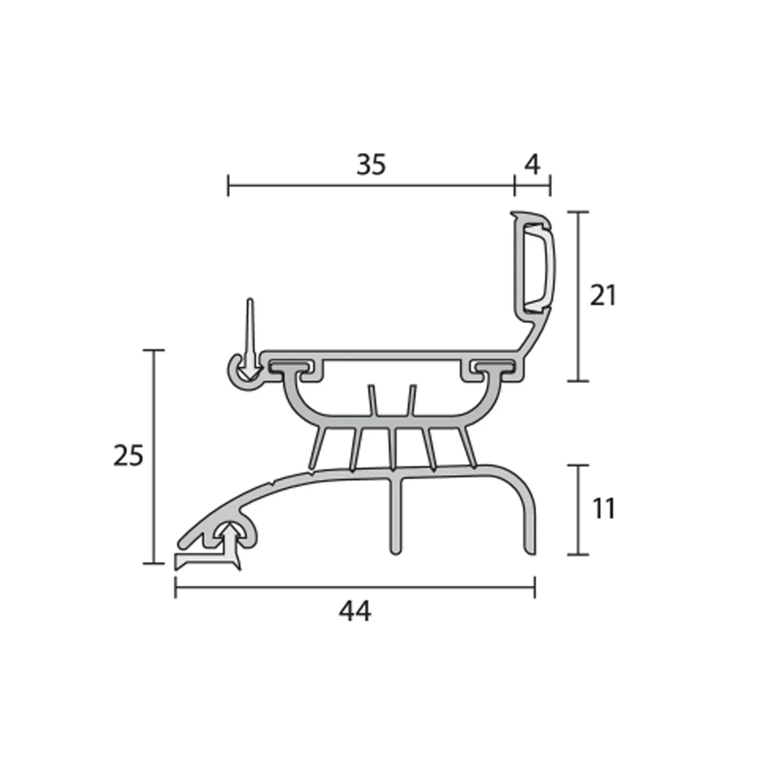 Raven RP4 Storm Proof Door Bottom Seal Silver Anodised - Available in Various Sizes - Image 3