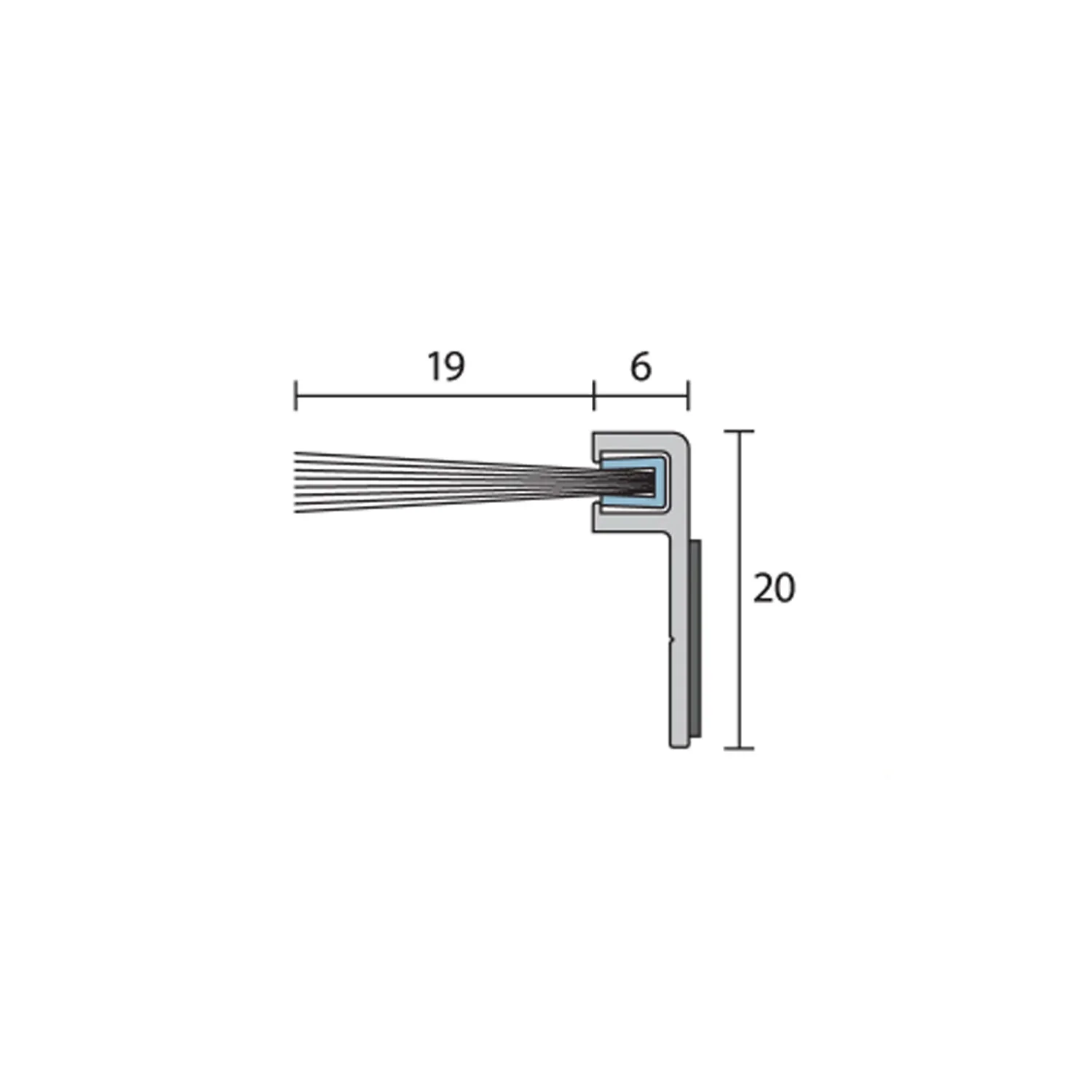 Raven RP49 Nylon Brush Strip Seal Silver Anodised - Available in 2250mm and 3000mm - Image 3