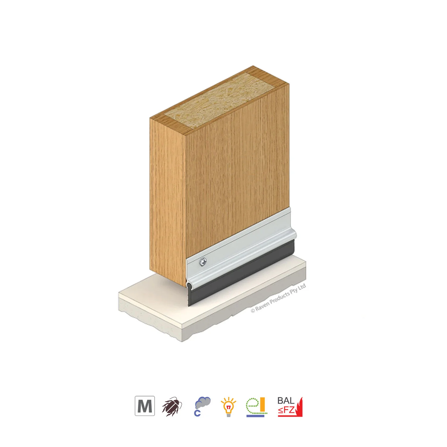 Raven RP5 Bottom Weather Strip Sweep Door Seal Silver Anodised - Available in Various Sizes - Image 2