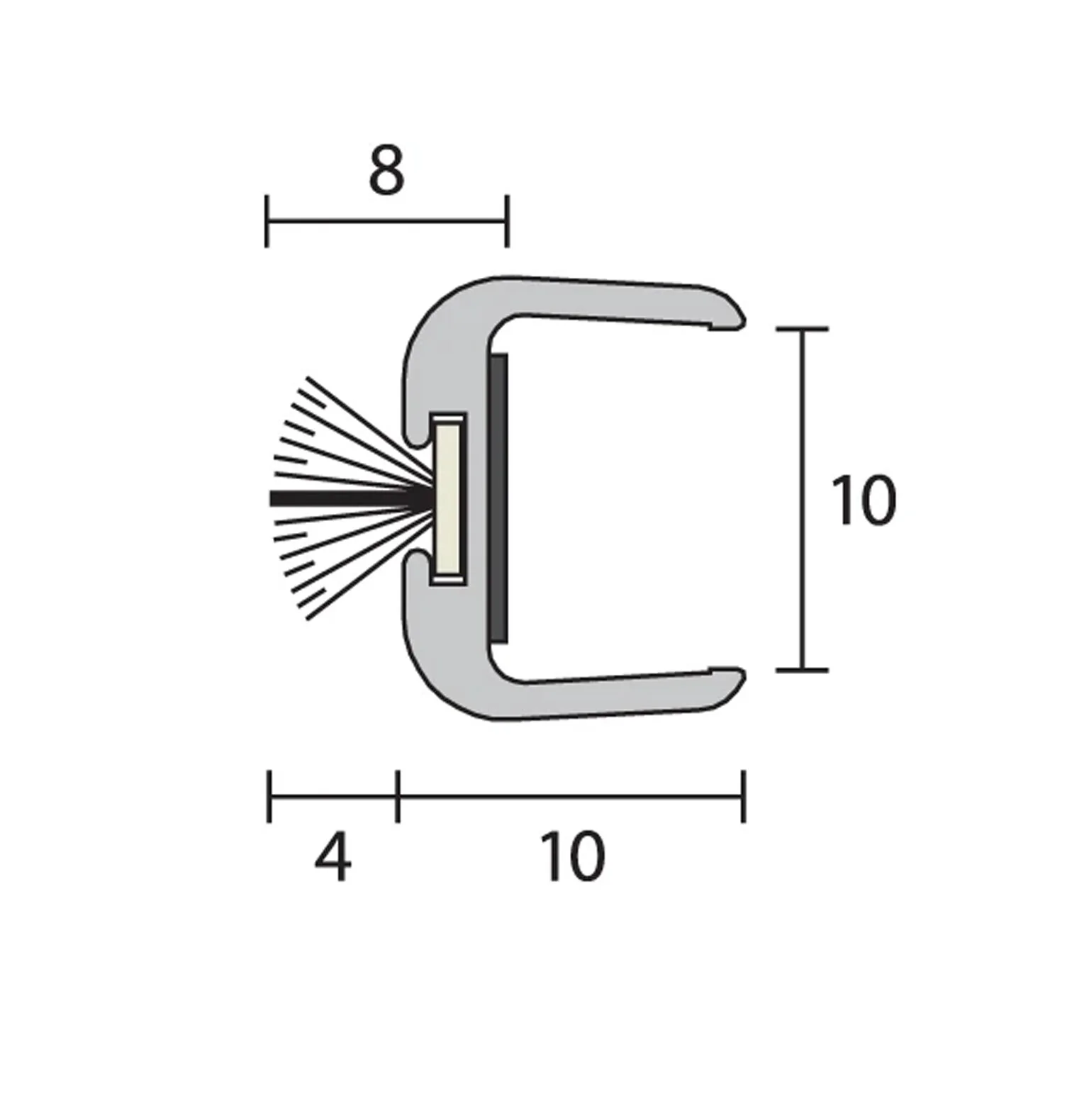 Raven RP88 Astragal Meeting Stile Seal for Frameless Glass Door 3000mm Clear Anodised A88C3000 - Image 2