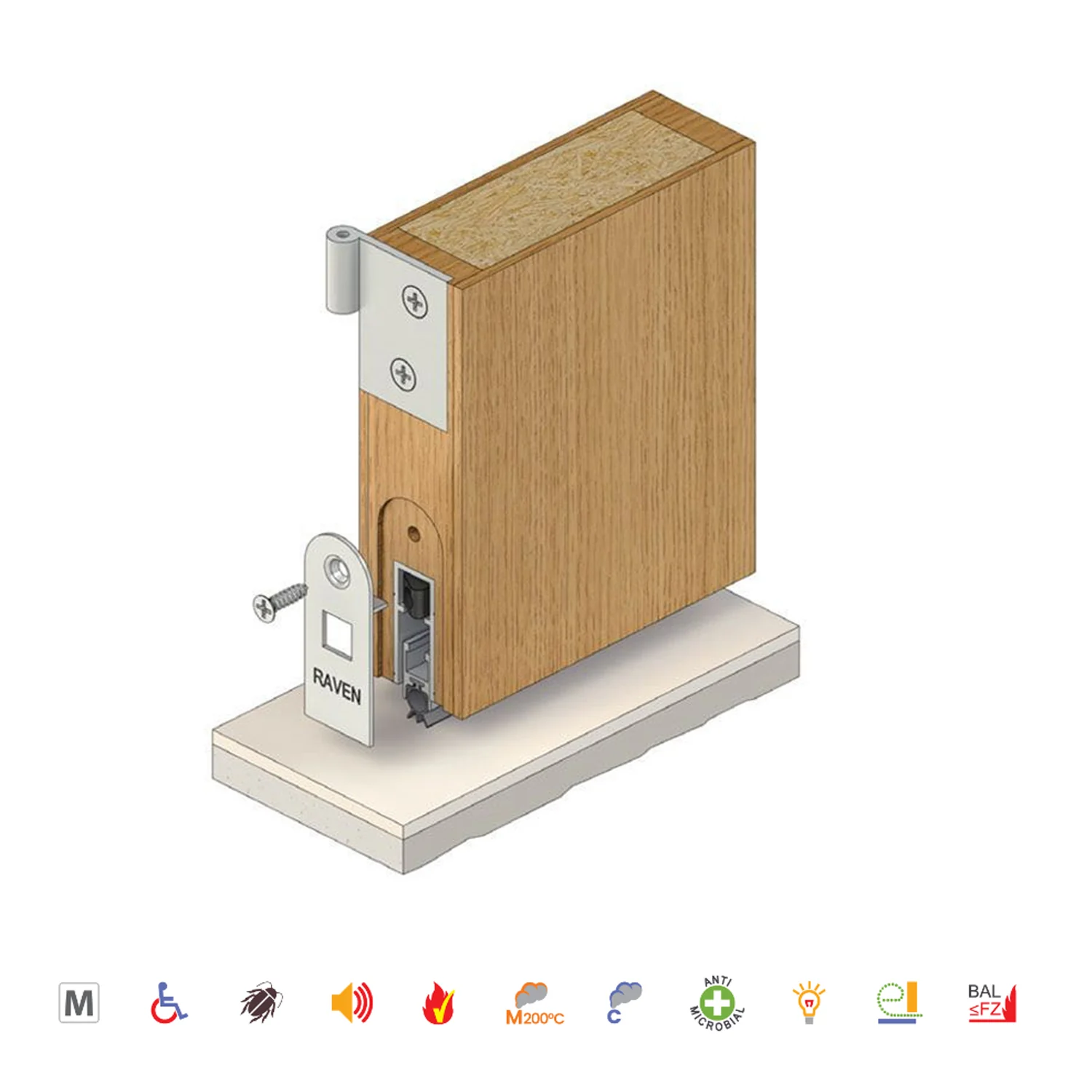Raven RP8SI Automatic Door Bottom Seals - Available In Various Finishes & Sizes - Image 2