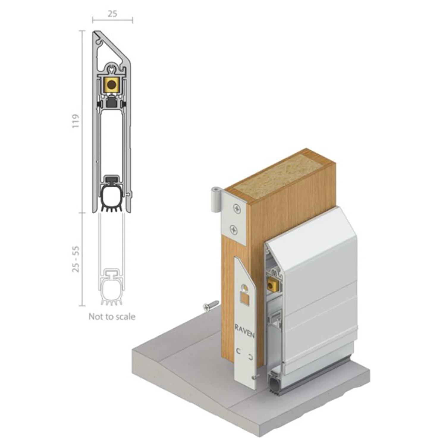 Raven RP92SI Door Bottom Seal Clear Anodised - Image 3