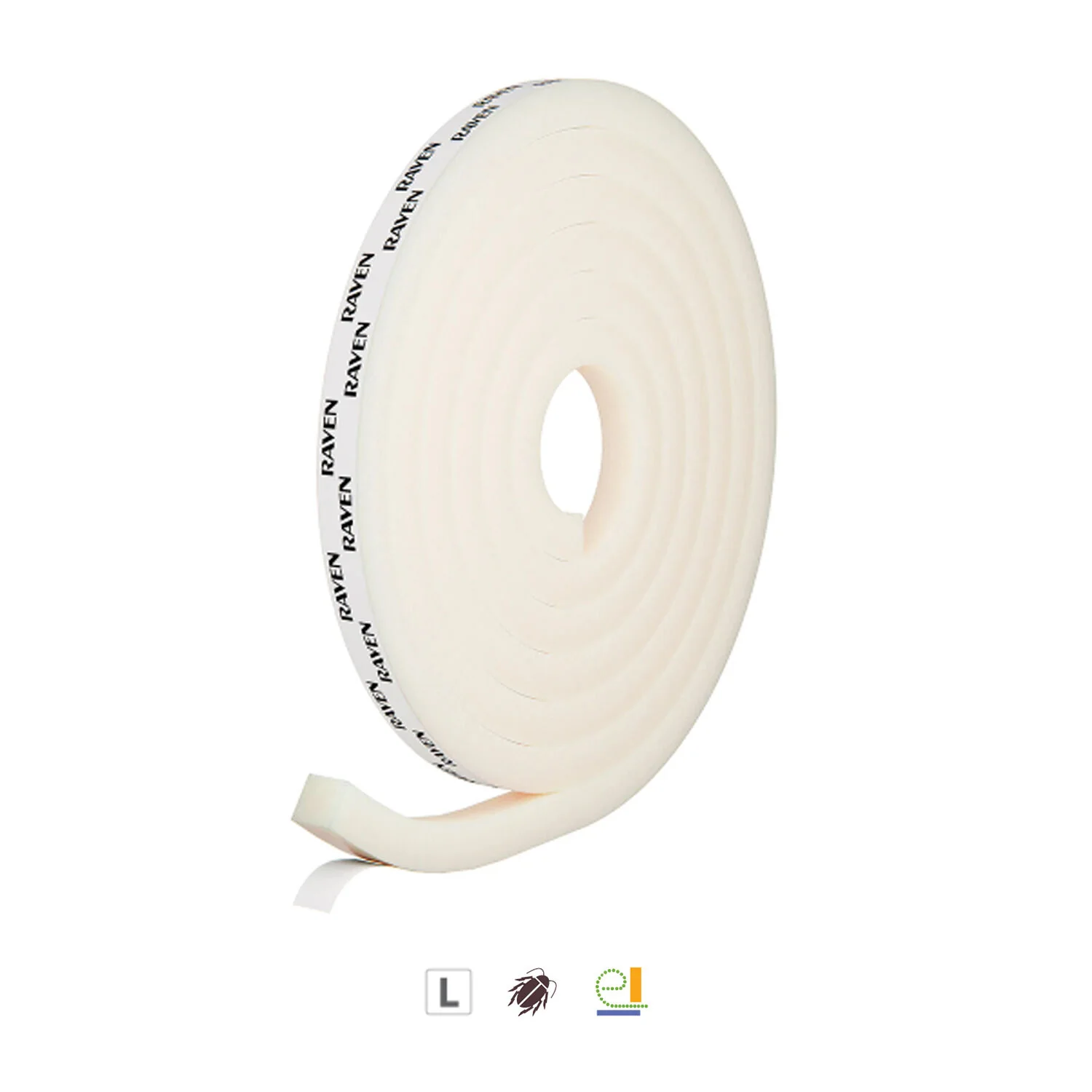 Raven Weather Strip for Doors & Windows Self Adhesive 2500mm White RP14B - Image 4
