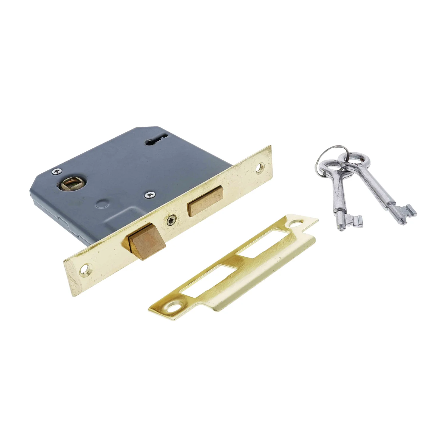RiteFit Door Mortice Lock 60mm Backset Polished Brass 1309PBDP - Image 2