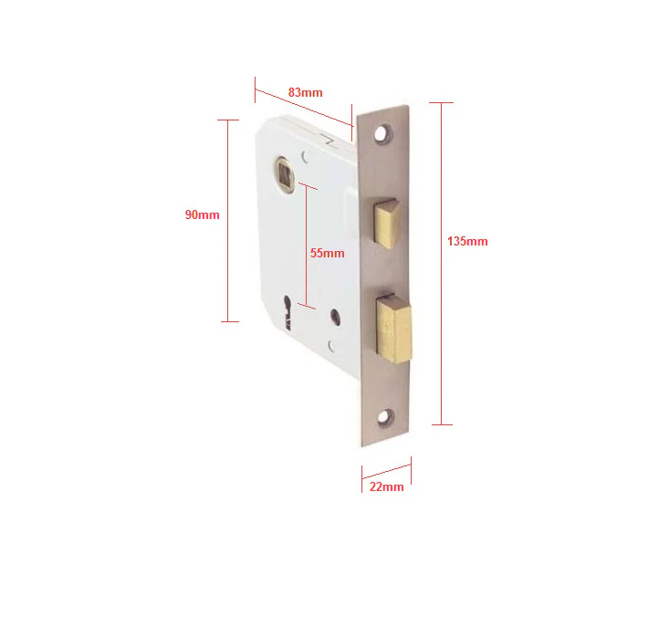 RiteFit Mortice Door Lock 1309SS Stainless Steel 60mm Backset - Image 2