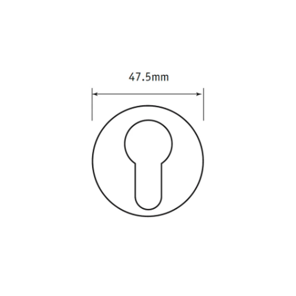 Souber Round Euro Escutcheon Self Adhesive 47.5mm Stainless Steel RE2-SS - Image 2