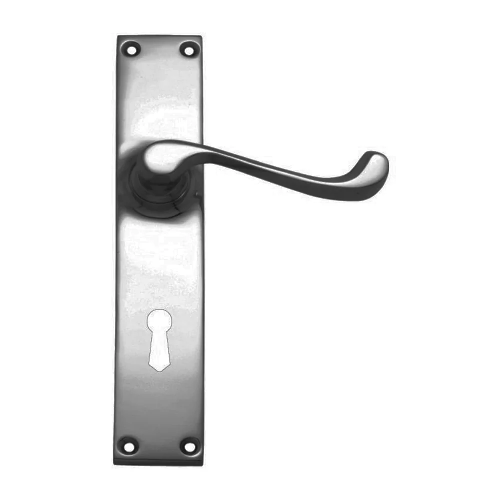 Superior Brass Classic Door Lever on Plate Bitkey Hole - Available in Various Finishes - Image 4