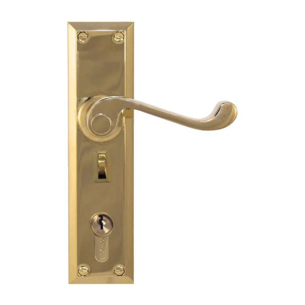 Superior Brass Classic Door Lever Single Step Entrance with Privacy - Available in Various Finishes - Image 2