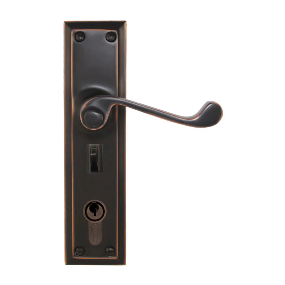 Superior Brass Classic Door Lever Single Step Entrance with Privacy - Available in Various Finishes - Image 3