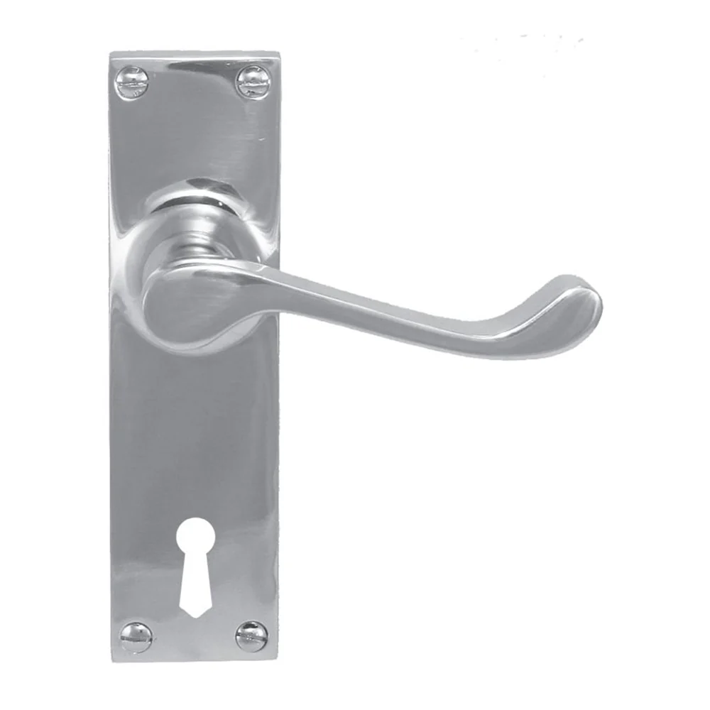 Superior Brass Colonial Door Lever on Plate Bitkey Hole - Available in Various Finishes - Image 6