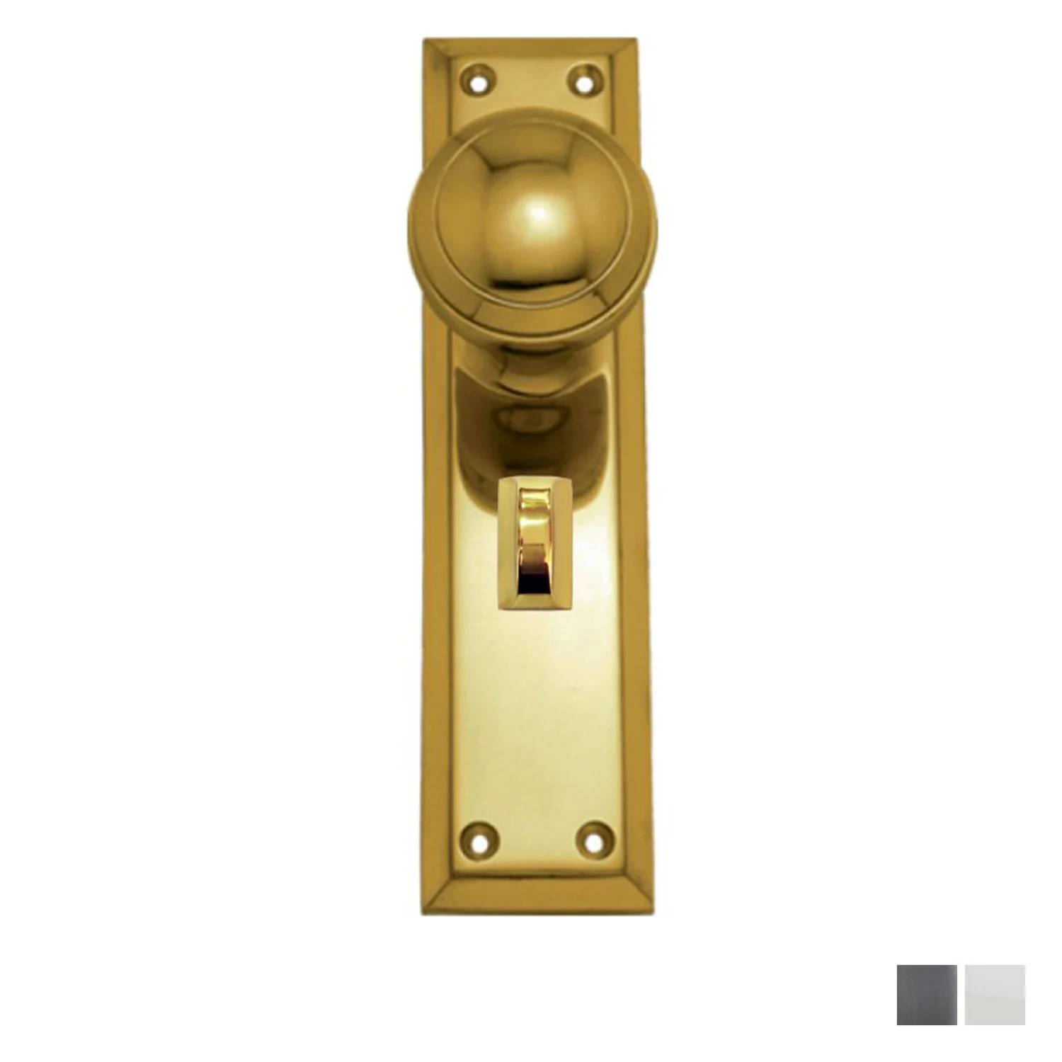 Superior Brass Door Knob on Single Step Plate Privacy Set - Available in various Finishes