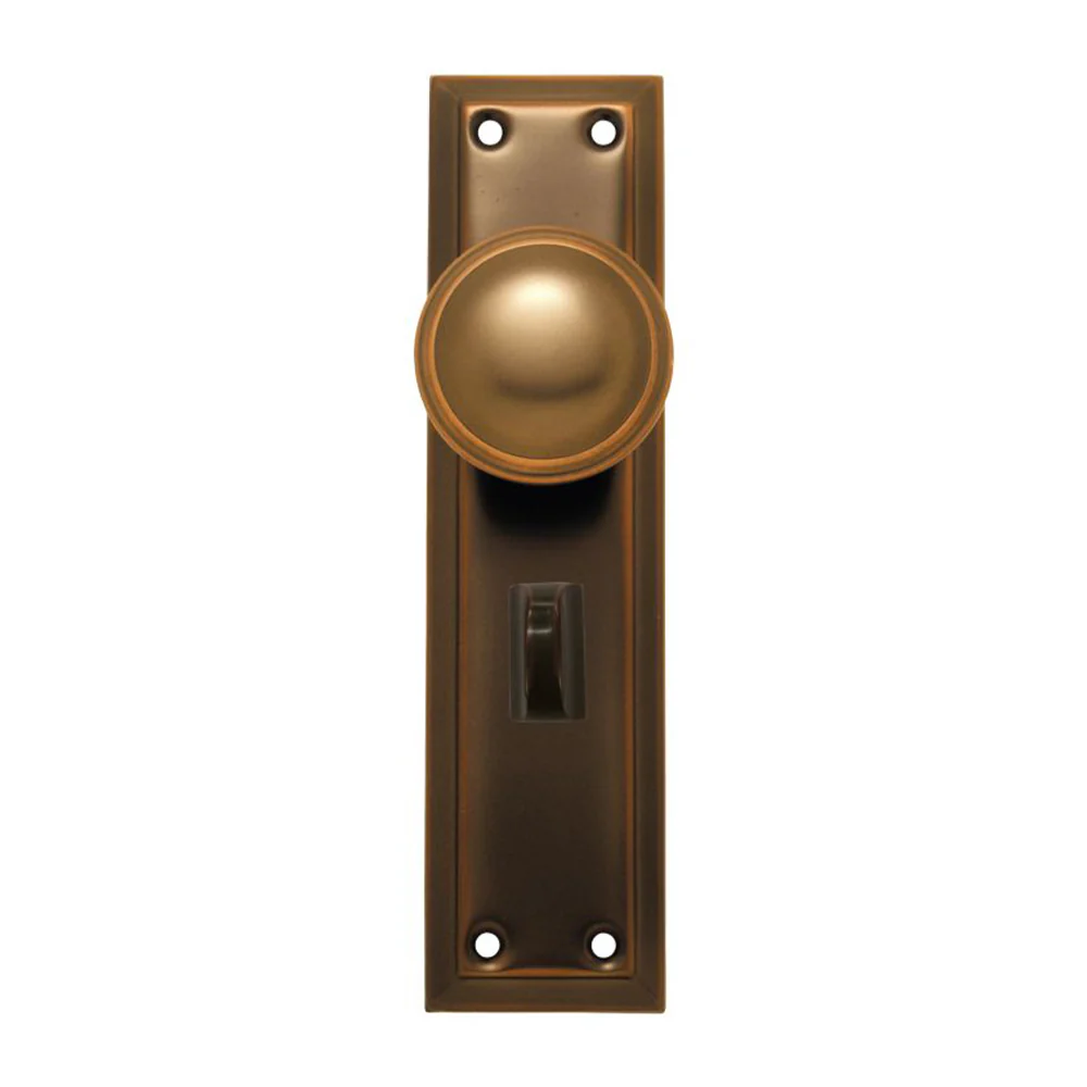Superior Brass Door Knob on Single Step Plate Privacy Set - Available in various Finishes - Image 2