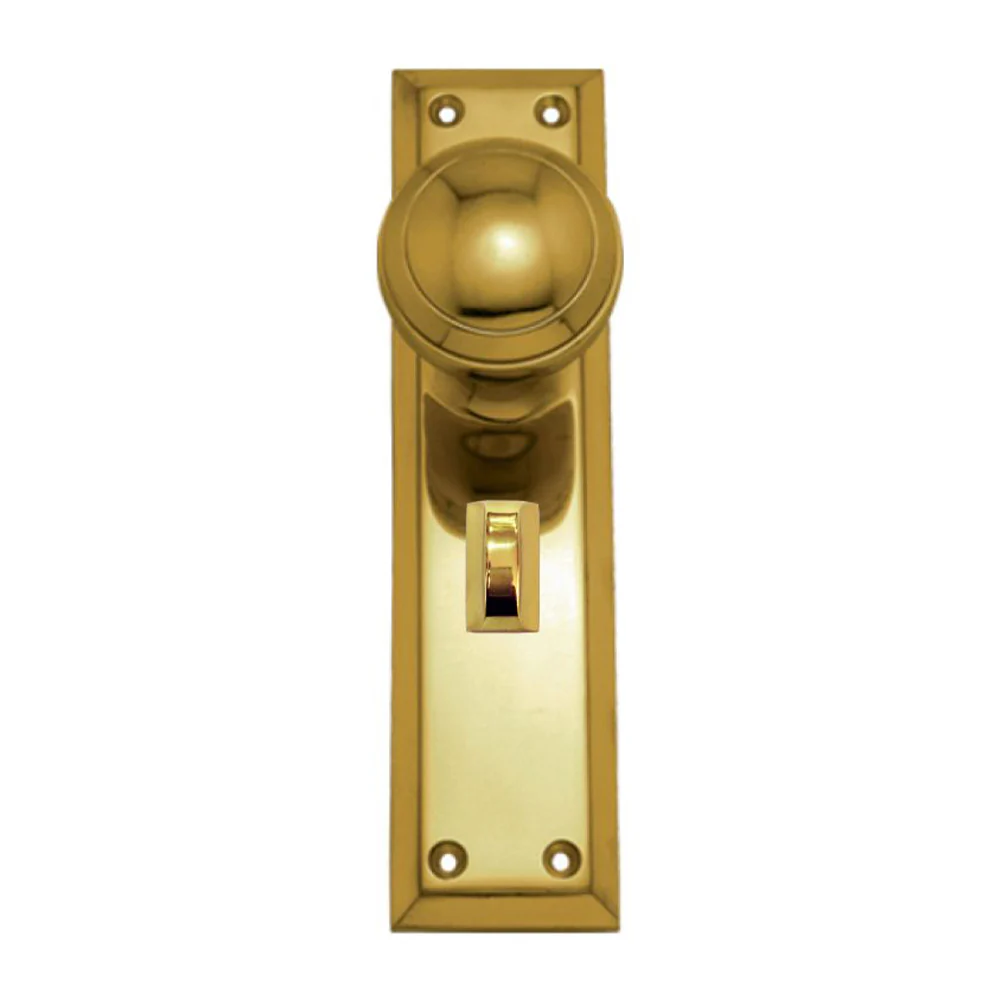 Superior Brass Door Knob on Single Step Plate Privacy Set - Available in various Finishes - Image 4
