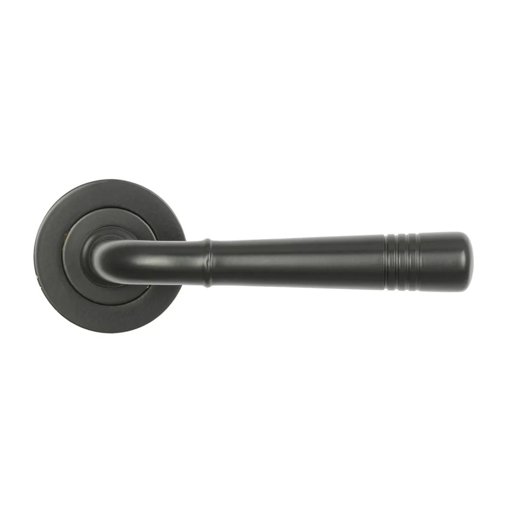 Superior Brass Door Lever Handle on Round Rose Passage Set - Image 2