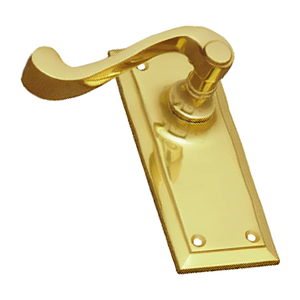 Superior Brass Door Lever on Single Step Plate Passage Set - Available in Various Finishes - Image 3