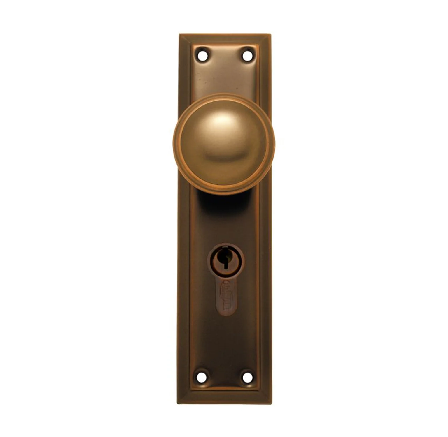 Superior Brass Entrance Knob Set for 47.6mm Euro Locks 200x50mm Antique Copper 27015A