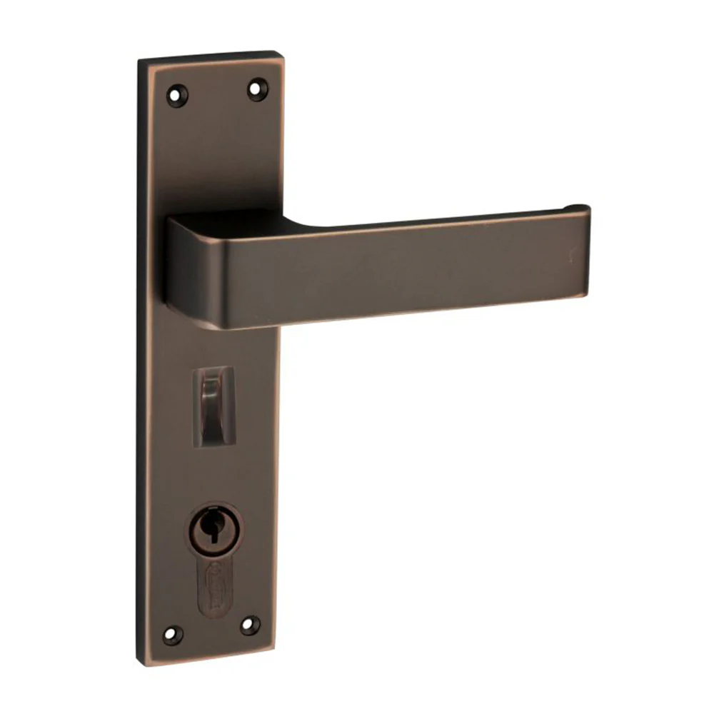 Superior Brass Narrow Urban Door Lever Entrance Set with Privacy Lock - Image 2