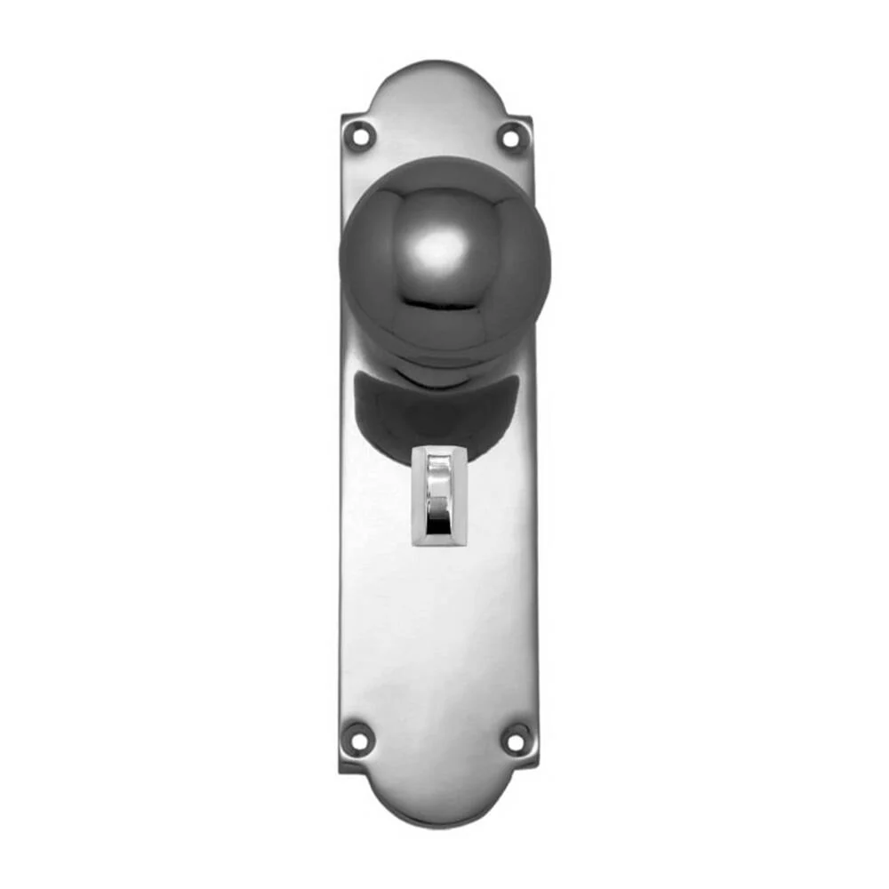 Superior Brass Victorian Knob on Longplate Privacy Set - Available in Various Finishes - Image 3