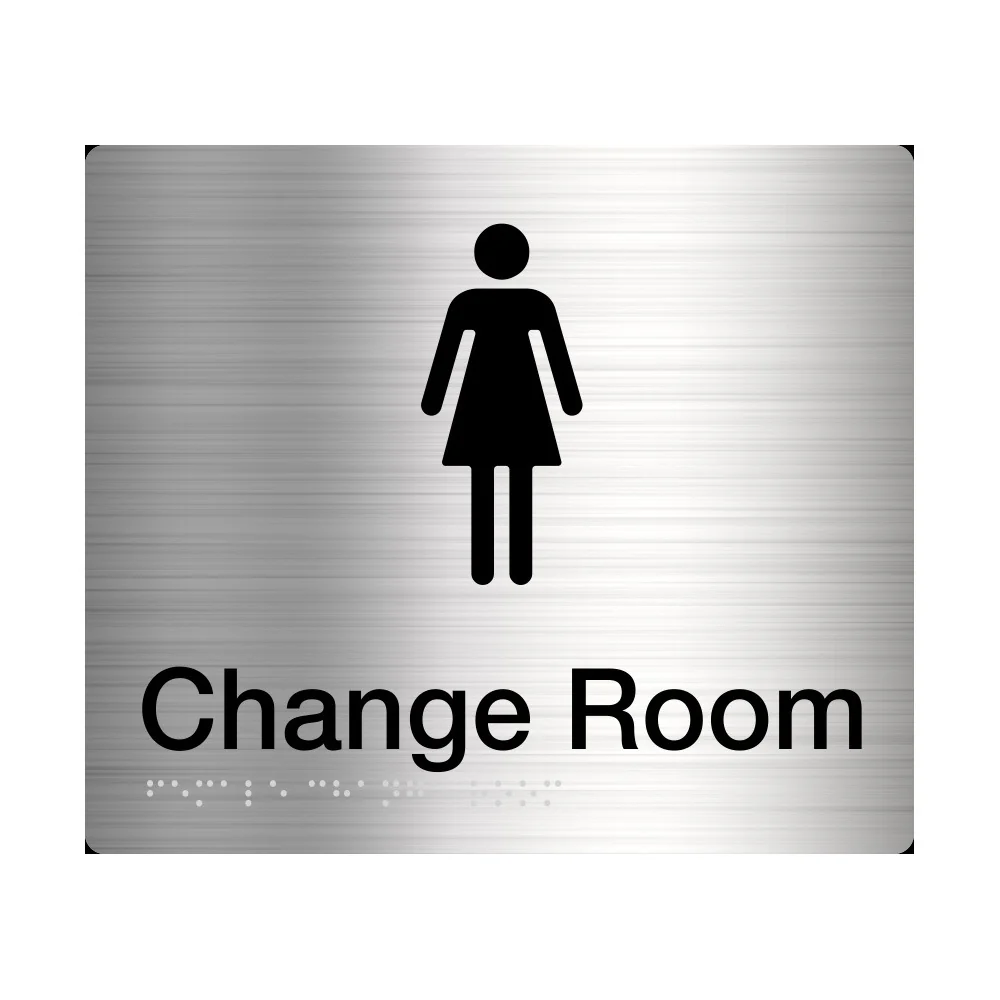 Tim The Sign Man Female Change Room Amenity Sign Braille Stainless Steel FC-SS