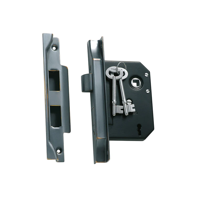 Tradco 1149AC 3 Lever Rebated Lock Antique Copper 57mm