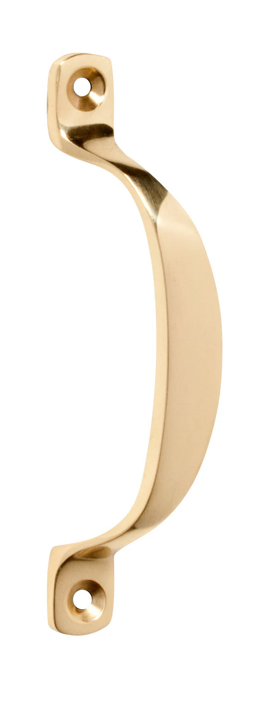 Tradco 1485PB Offset Handle Polished Brass 100mm