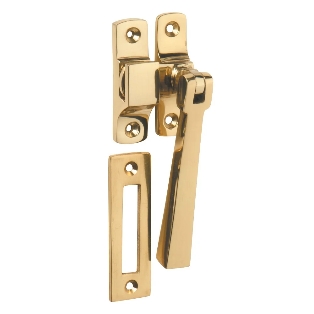 Tradco Casement Fastener Square Polished Brass 1690